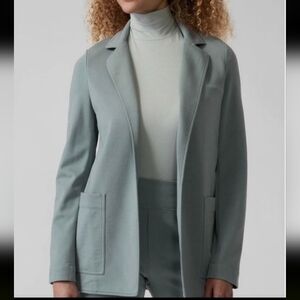 Athleta Eastbound Ponte Knit Open Front Blazer Minimalistic Gray Green Sz‎ 6